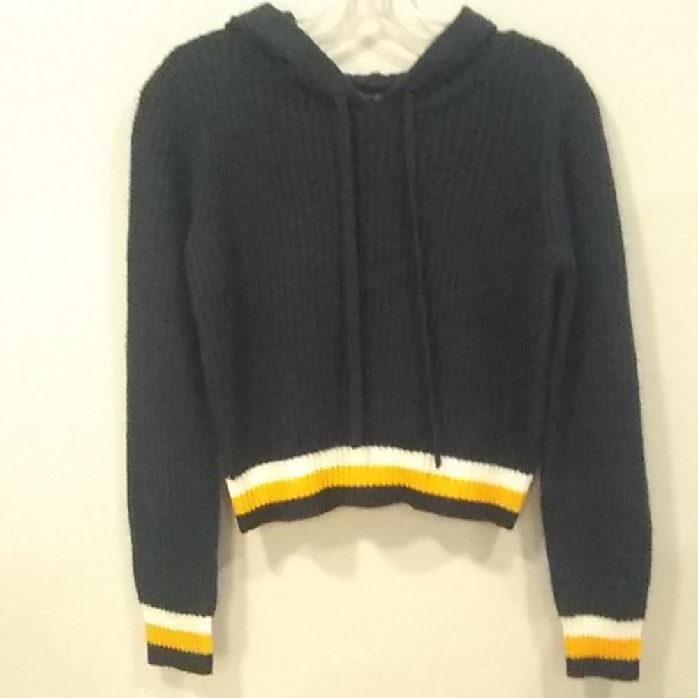 hooded navy sweater